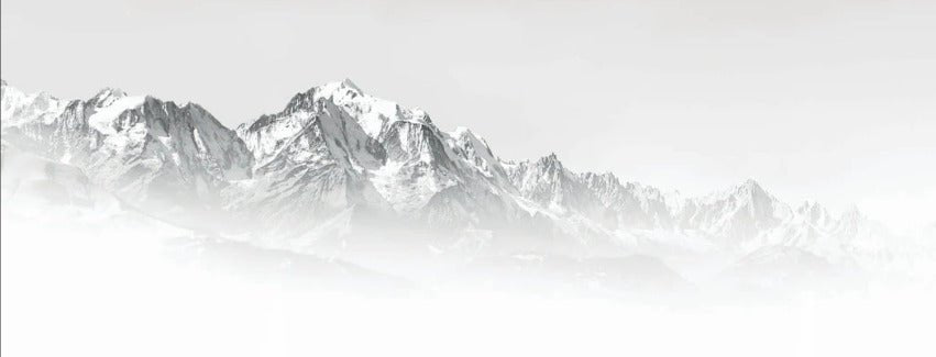 Il Monte Bianco nella nebbia carta da parati in bianco e nero