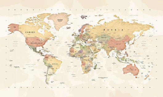 Carta da parati panoramica per l'esplorazione della mappa del mondo