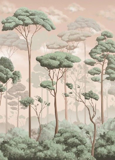 Papier peint panoramique pinède volupté jasmin, XXL, tendance