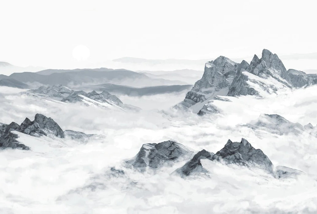 Carta da parati panoramica sulle montagne blu