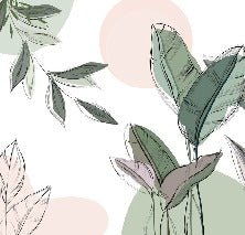 Papier peint panoramique végétal graphique vert, XXL, tendance