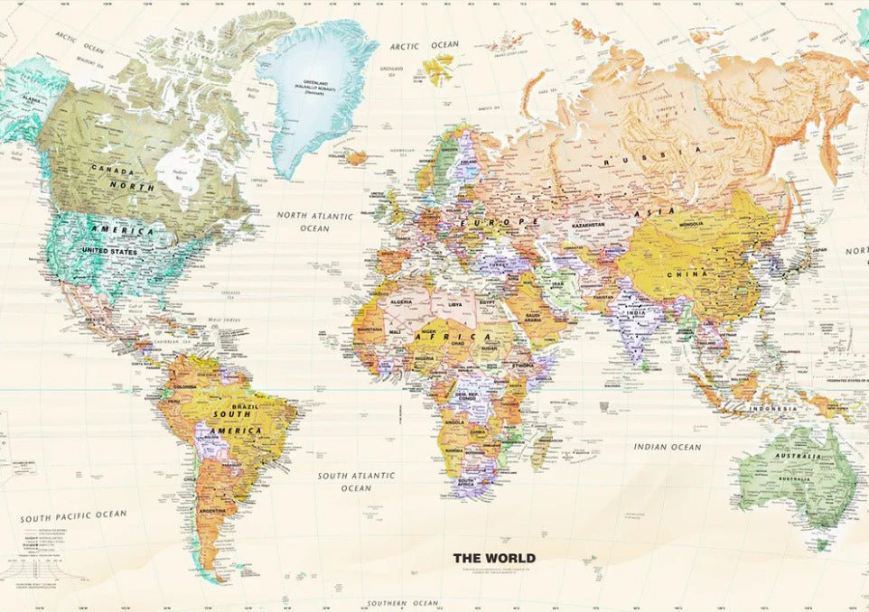 Carta da parati originale con mappa del mondo