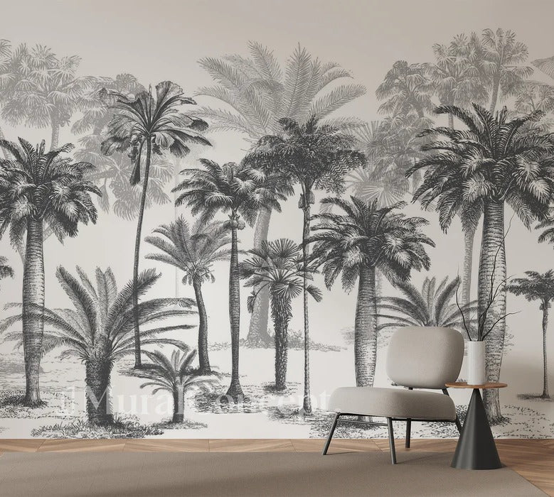 Papier peint Jungle Black & White, XXL, tendance