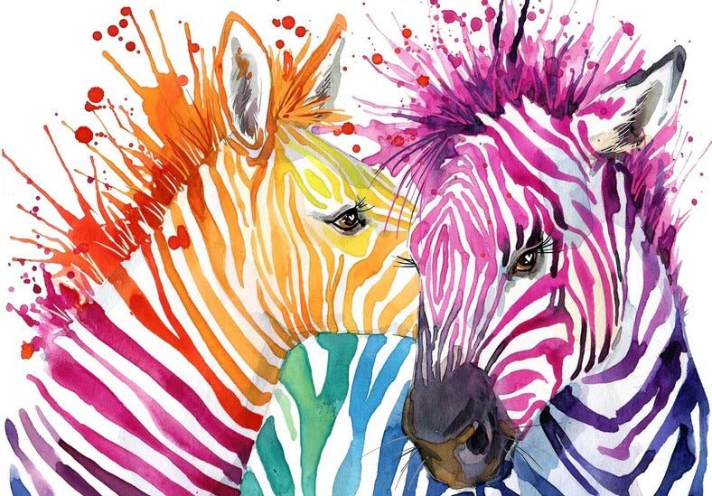 Papier peint panoramique zèbre tendre baisé, XXL, tendance