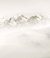 Carta da parati per bagno mattino nebbioso Monte Bianco
