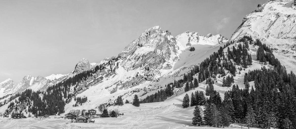Carta da parati panoramica per chalet alpino