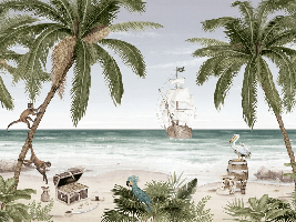 Papier peint la baie aux pirates - Muralconcept