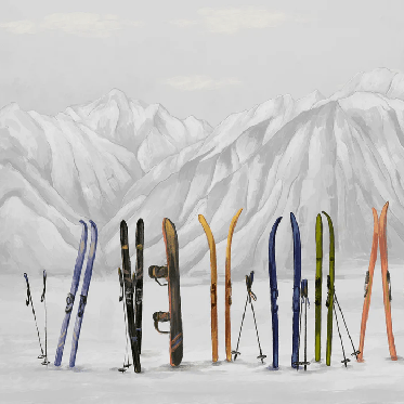 Papier peint ski à Courchevel - Muralconcept