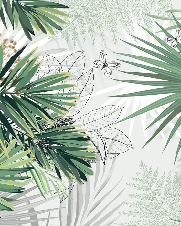 Papier peint salle de bain nature green palm - Muralconcept