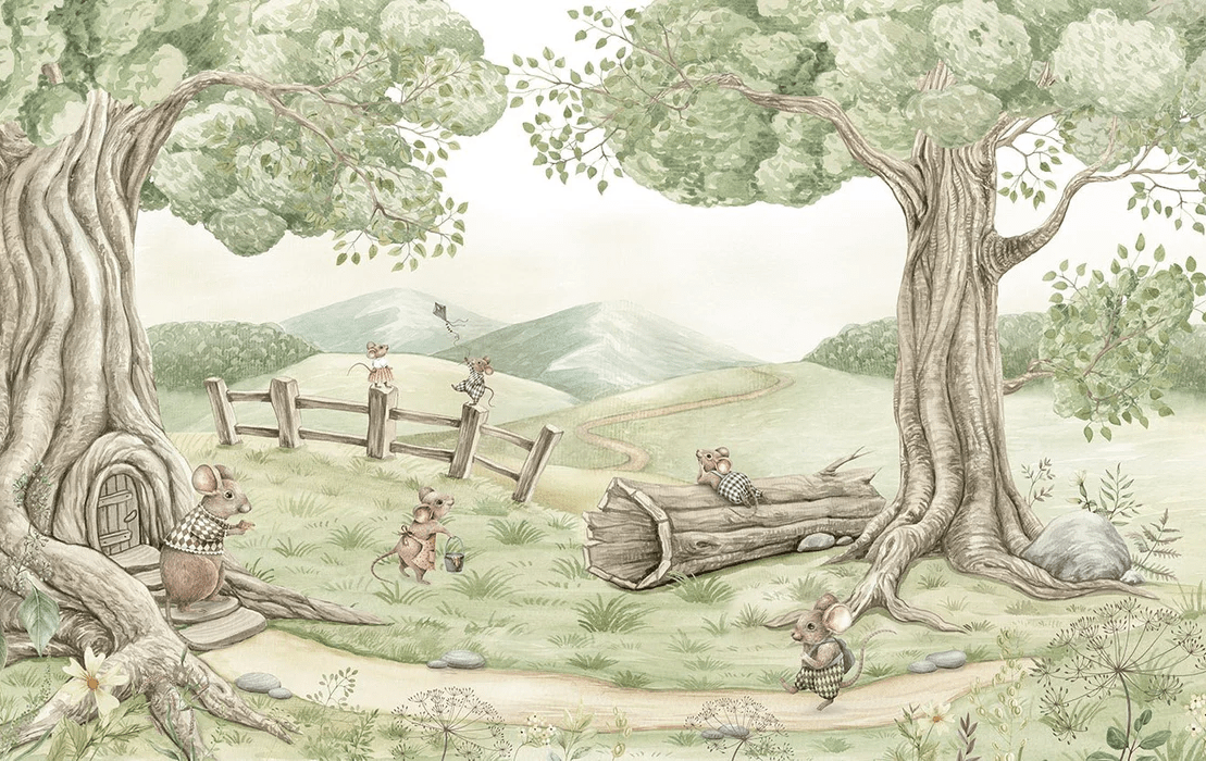 Carta da parati per bambini con topolini