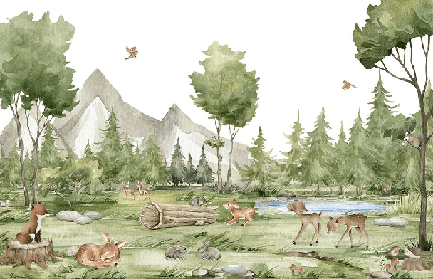 Papier peint animaux en forêt - Muralconcept
