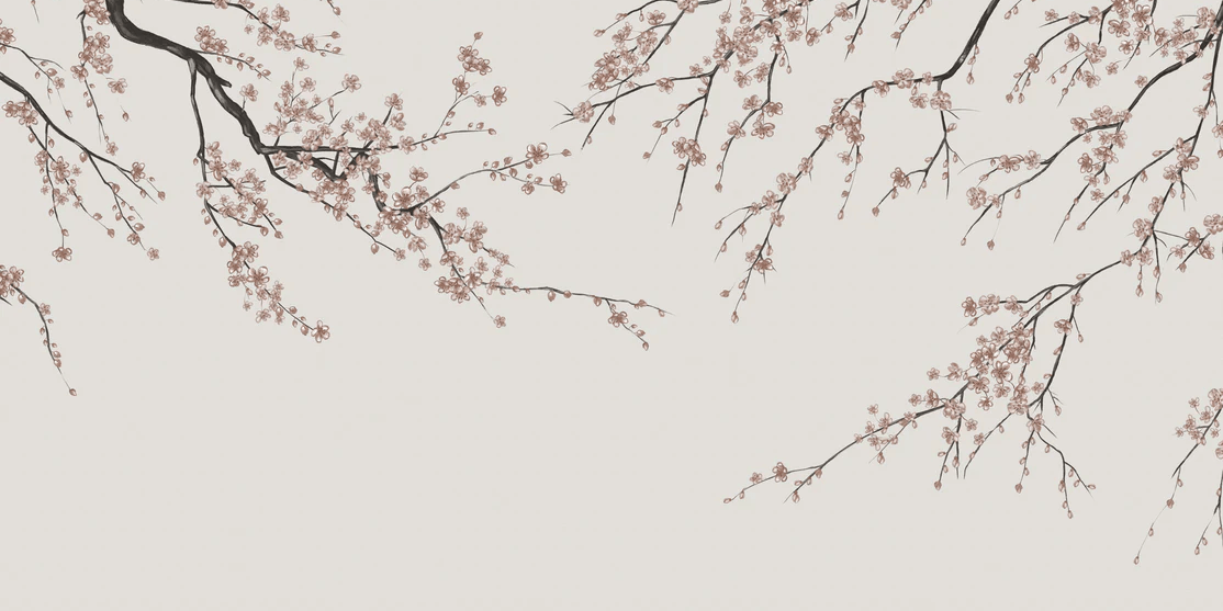 Carta da parati panoramica Sakura beige