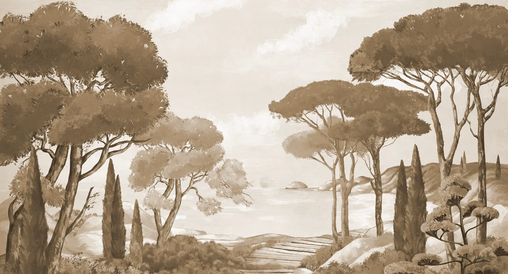 Carta da parati passeggiata nelle calanques monocromatica