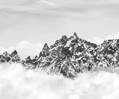 Papier peint noir et blanc toile des Cimes Mont blanc - Muralconcept