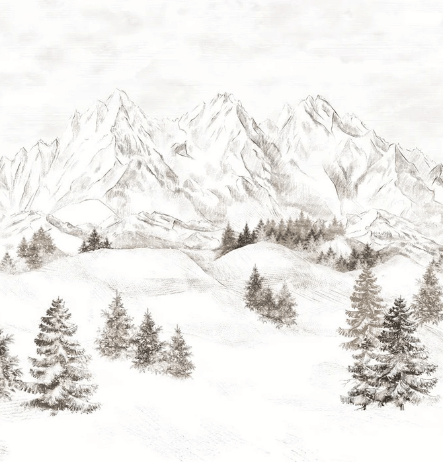 Carta da parati con montagne delle Alpi