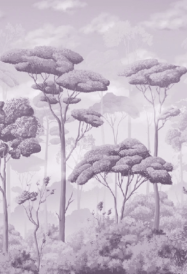 Papier peint panoramique pinède volupté violet - Muralconcept
