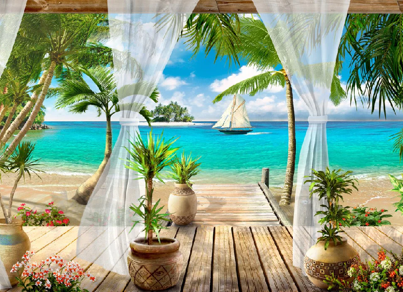 Papier peint Windows Sea - Muralconcept