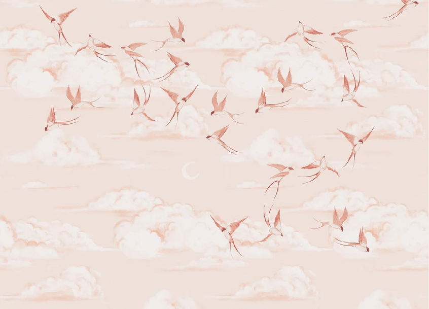 Papier peint chambre enfant poétique terracotta - Muralconcept