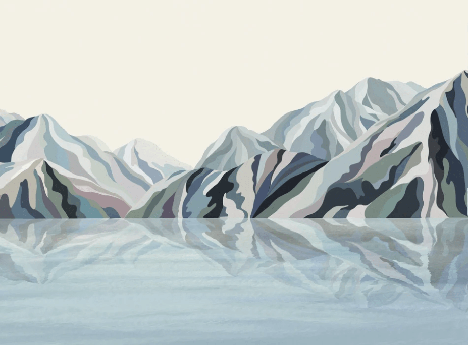 Papier peint Annecy arty blue - Muralconcept