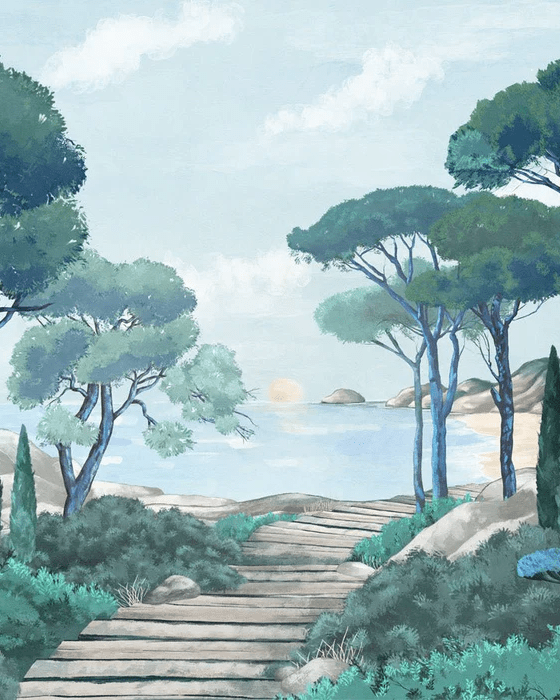 Papier peint balade dans les calanques, XXL, tendance