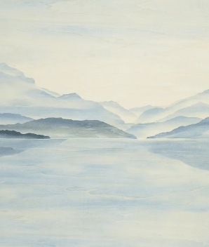 Papier Peint Vue Grand Albigny | Les Bleus du Lac® - Muralconcept