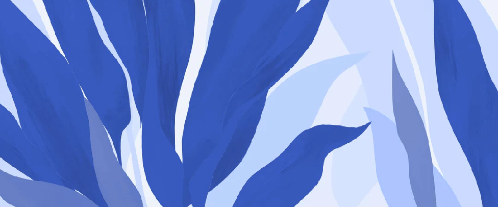 Papier peint panoramique étoffe florale bleu