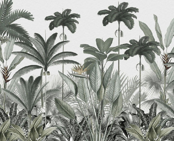 Panoramic jungle tree wallpaper, XXL, tendance