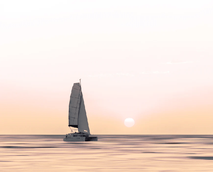 Papier peint coucher de soleil bateau