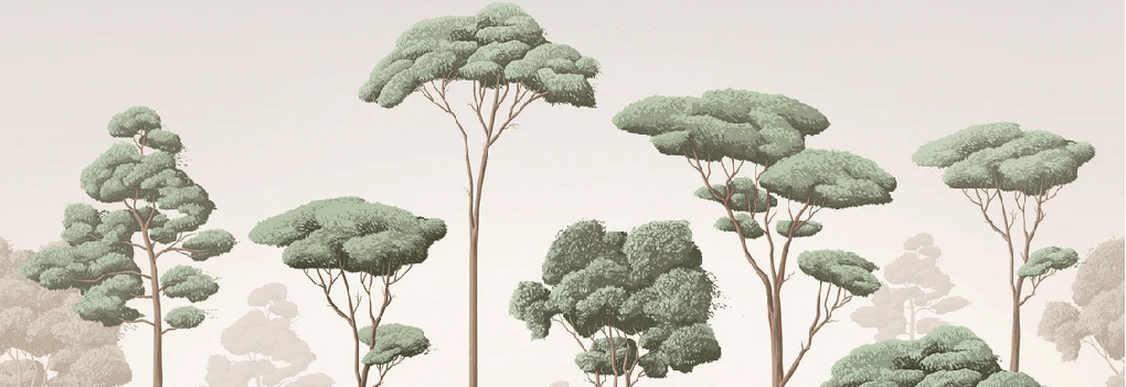 Papier peint brise légère pinède, XXL, tendance