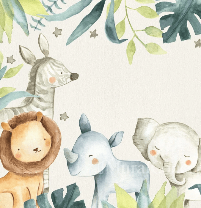 Papier peint Animaux de la jungle pour enfant - Muralconcept