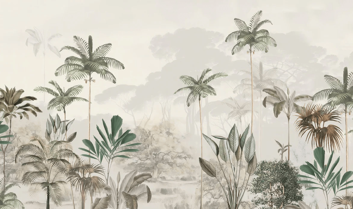 Carta da parati panoramica della giungla Green Eden