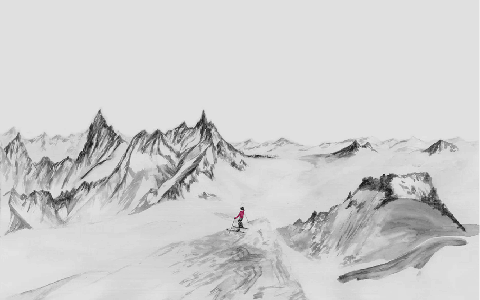 Papier peint panoramique Aiguilles du midi - Vallée blanche - Muralconcept