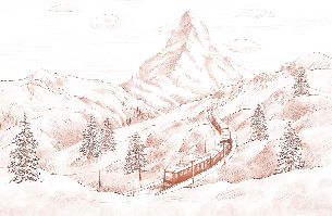 Papier peint panoramique Mont Cervin terracotta - Muralconcept