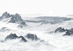 Carta da parati panoramica sulle montagne blu