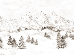 Papier peint montagne massif des Alpes - Muralconcept