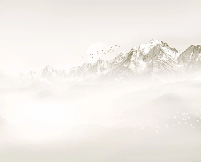 Carta da parati Mont Blanc luna e uccello