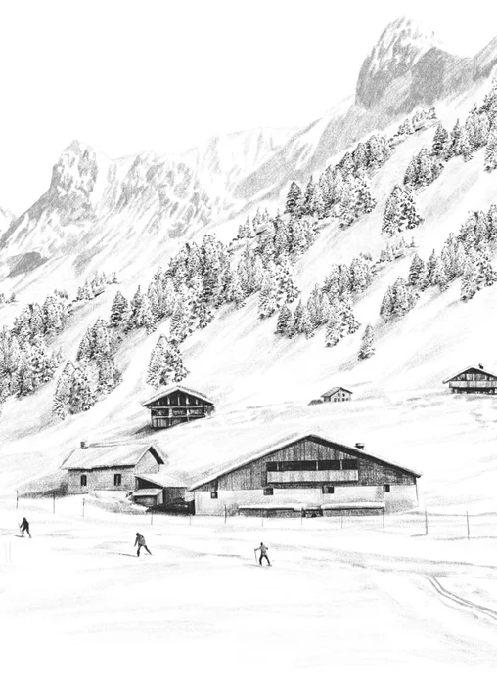 Papier peint Clusaz ski fond montagne Confins