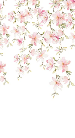 Carta da parati con ghirlanda di fiori