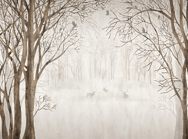 Papier peint sur mesure forêt bienvenue dans le bois - Muralconcept