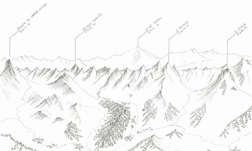 Papier peint montagne – La Clusaz et ses sommets - Muralconcept