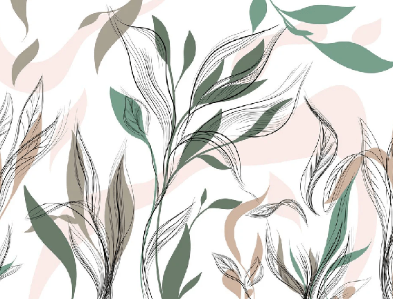 Papier peint panoramique fleur graphique