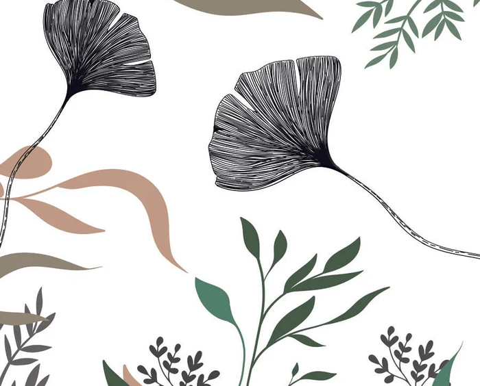 Carta da parati ginkgo artista floreale