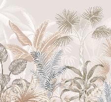 Papier peint salle de bain jungle terracotta - Muralconcept