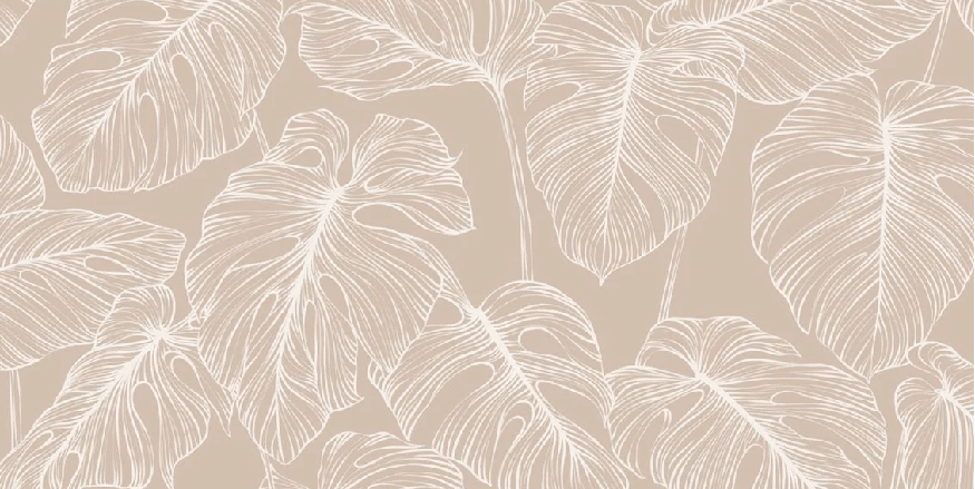 Papier peint feuille monstera sable, XXL, tendance
