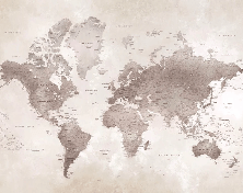 Papier peint carte du monde intemporel - Muralconcept