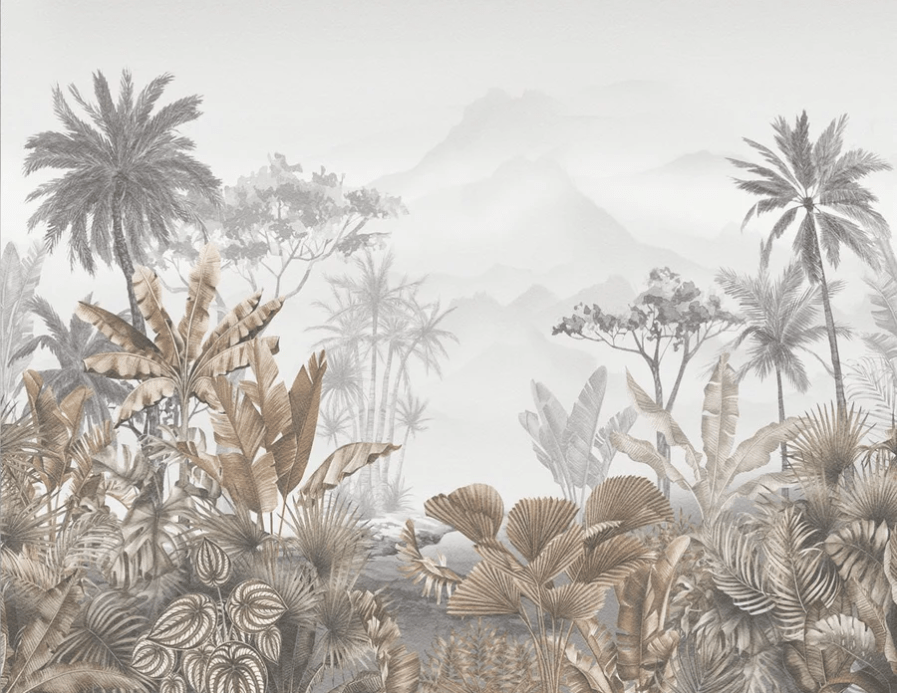Papier peint tendance tropical sepia, XXL, tendance