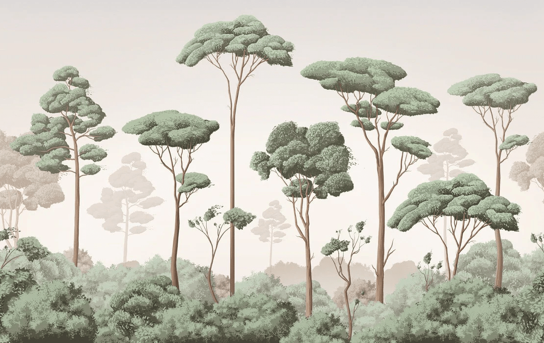 Papier peint brise légère pinède - Muralconcept