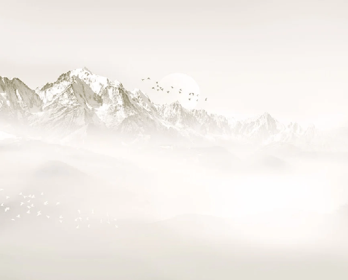 Carta da parati Mont Blanc luna e uccello