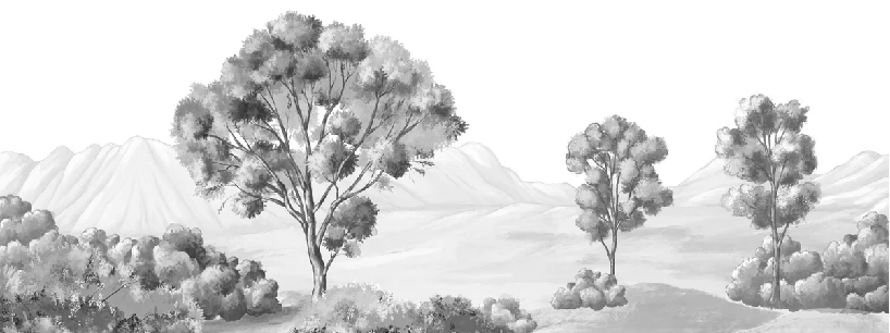 Papier peint paysage poétique noir et blanc - Muralconcept