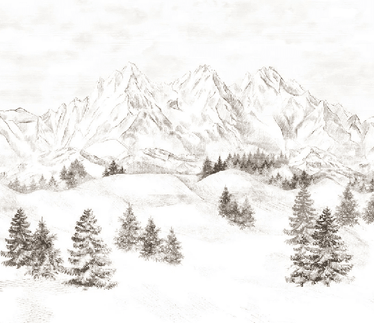 Papier peint montagne massif des Alpes - Muralconcept